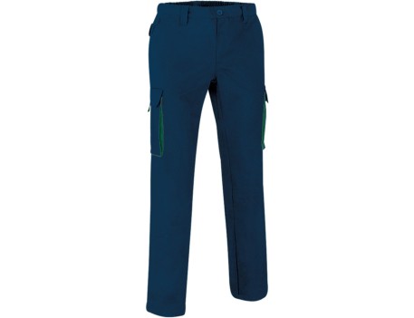 PANTALÓN TRABAJO THUNDER BICOLOR AZUL MARINO VERDE KELLY