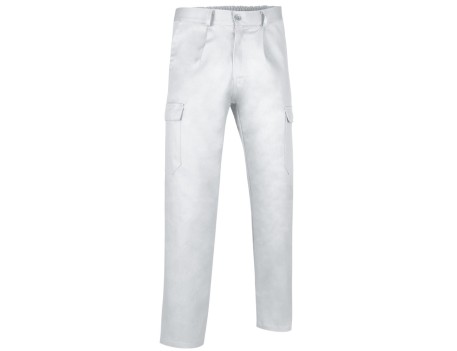 PANTALÓN TRABAJO CASTER MULTIBOLSILLOS BLANCO T-S