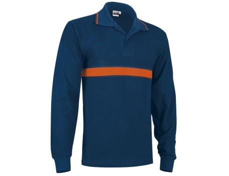 POLO SERVER MANGA LARGA MARINO/NARANJA VALENTO
