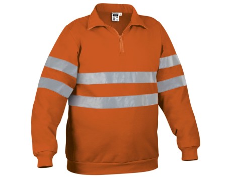 SUDADERA ALTA VISIBILIDAD ROAD NARANJA CON CREMALLERA