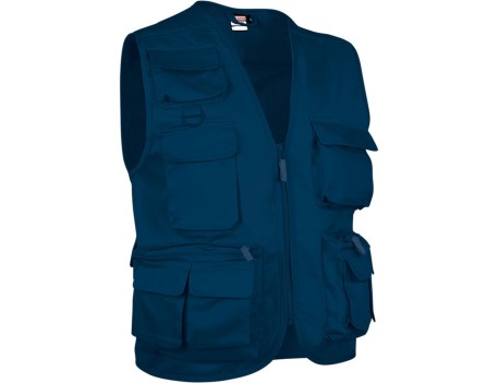 CHALECO MULTIBOLSILLOS SAFARI AZUL MARINO T-S