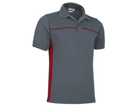 POLO THUNDER BICOLOR MANGA CORTA GRIS/ROJO