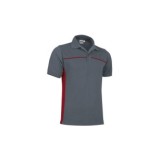 POLO THUNDER BICOLOR MANGA CORTA GRIS/ROJO