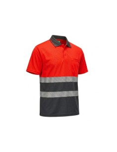 POLO MANGA CORTA ALTA VISIBILIDAD BIRDEYE GRIS/ROJO