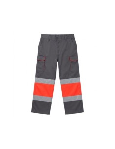 PANTALÓN STRETCH ALTA VISIBILIDAD GRIS/ROJO