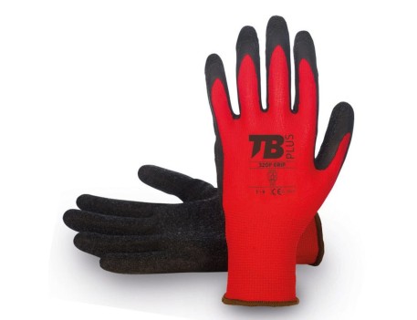 GUANTE POLIÉSTER ROJO GRIP LATEX 320P