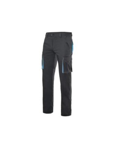 PANTALÓN STRETCH BICOLOR NEGRO Y CELESTE VELILLA