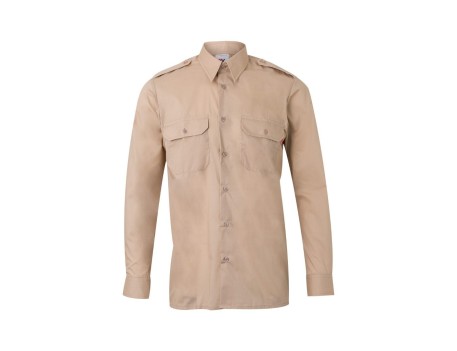 CAMISA UNIFORME MANGA LARGA BEIGE VELILLA 530