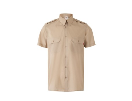 CAMISA MANGA CORTA BEIGE CON GALONERAS VELILLA 532