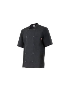 CHAQUETA COCINERO MANGA CORTA NEGRA VELILLA 432