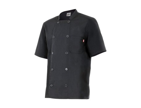 CHAQUETA COCINERO MANGA CORTA NEGRA VELILLA 432