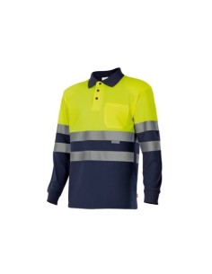 POLO MANGA LARGA AV BICOLOR AMARILLO MARINO VELILLA