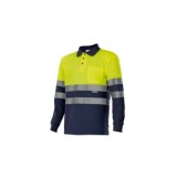 POLO MANGA LARGA AV BICOLOR AMARILLO MARINO VELILLA