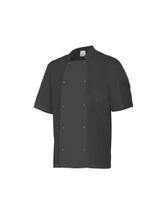 CHAQUETA COCINERO MANGA CORTA NEGRA VELILLA 405205