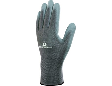 GUANTES POLIÉSTER PALMA PU GRIS DELTAPLUS VE702PG