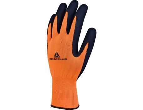 GUANTE POLIÉSTER LATEX NARANJA DELTAPLUS T-9