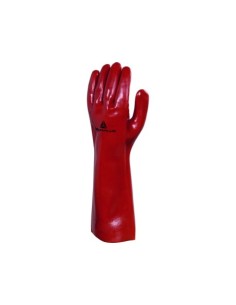 GUANTE PVC ROJO LARGO 40 CM DELTAPLUS PVCC40010