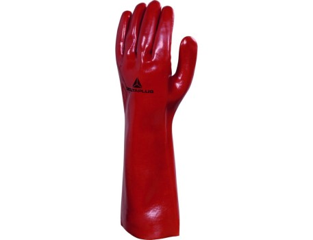 GUANTE PVC ROJO LARGO 40 CM DELTAPLUS PVCC40010