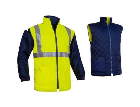 CHALECO AV REVERSIBLE SIN MANGA AMARILLO