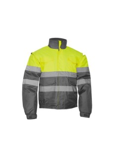 CAZADORA BOMBER ALTA VISIBILIDAD AMARILLO/GRIS