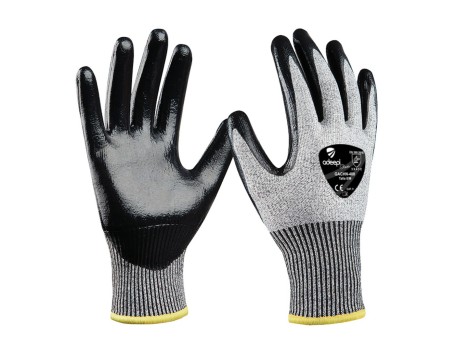 GUANTE NITRILO ANTICORTE NEGRO 400 HPPE