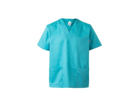 CHAQUETA PIJAMA SANITARIA MANGA CORTA VELILLA 589 TURQUESA