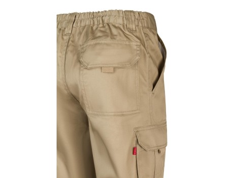 PANTALÓN MULTIBOLSILLOS ELÁSTICO BEIGE VELILLA