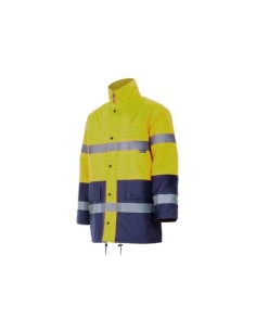PARKA ALTA VISIBILIDAD BICOLOR AMARILLO MARINO VELILLA