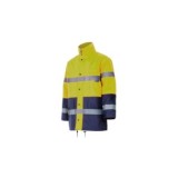 PARKA ALTA VISIBILIDAD BICOLOR AMARILLO MARINO VELILLA