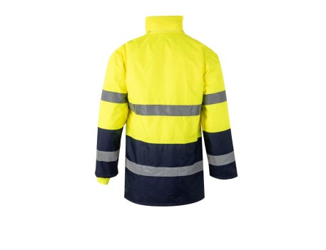 PARKA ALTA VISIBILIDAD BICOLOR AMARILLO MARINO VELILLA