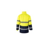 PARKA ALTA VISIBILIDAD BICOLOR AMARILLO MARINO VELILLA