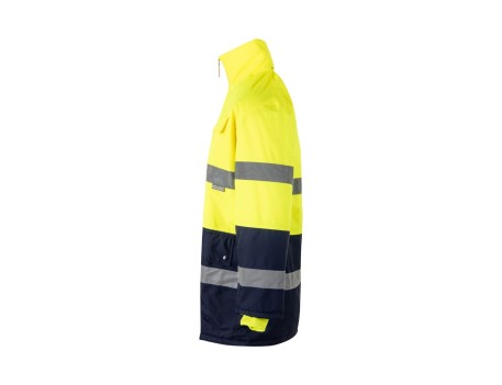 PARKA ALTA VISIBILIDAD BICOLOR AMARILLO MARINO VELILLA