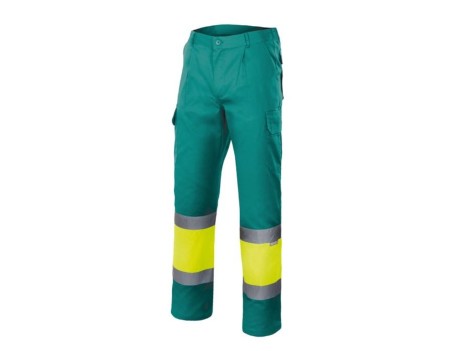 PANTALÓN BICOLOR ALTA VISIBILIDAD VELILLA 157 VERDE/AMARILLO