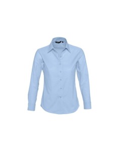 CAMISA OXFORD MANGA LARGA MUJER AZUL CIELO