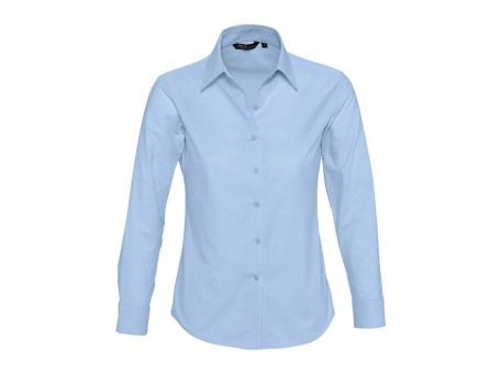 CAMISA OXFORD MANGA LARGA MUJER AZUL CIELO