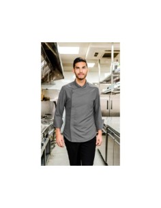 CHAQUETA COCINA MICROFIBRA M/L GRIS MEDIO
