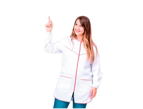 BATA PROFESORA BLANCA MANGA LARGA