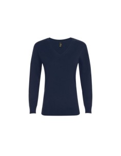 JERSEY MUJER CUELLO PICO MARINO TRANS.