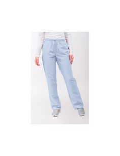 PANTALÓN GOMA CORDÓN MICROFIBRA CELESTE T-M