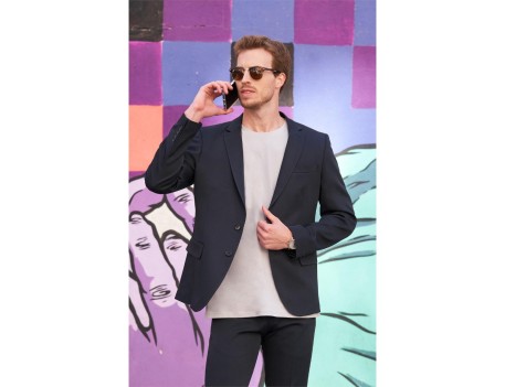 CHAQUETA AMERICANA ELASTICO MARINO T-42