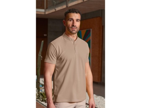POLO CABALLERO MANGA CORTA CUELLO MAO T-S