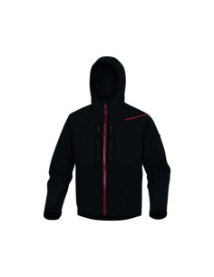 CHAQUETA SOFTSHELL HORTEN2 LIGHT DELTAPLUS NEGRO/ROJO