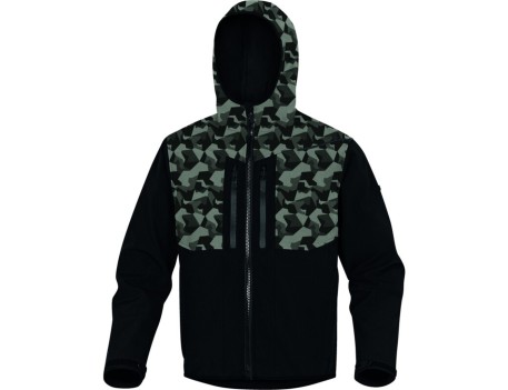 CHAQUETA SOFTSHELL HORTEN2 NEGRO CAMUFLAJE DELTAPLUS