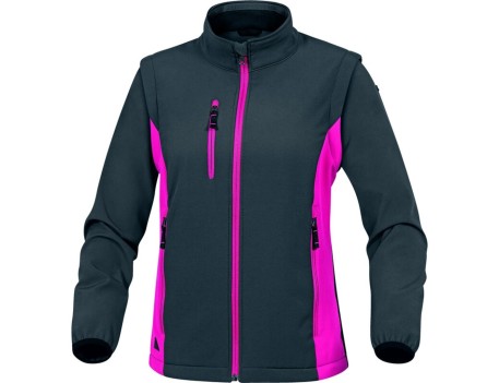 CHAQUETA SOFTSHELL DELTAPLUS MYSEN2 GRIS/FUCSIA