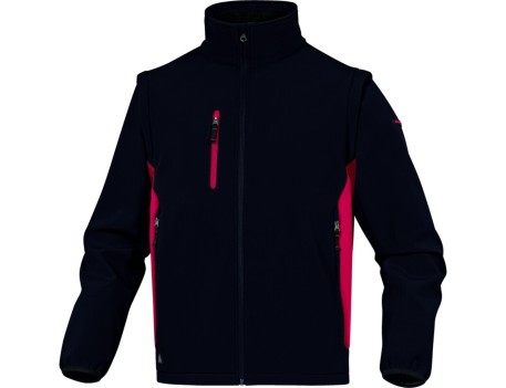 CHAQUETA SOFTSHELL DELTAPLUS MYSEN2 NEGRO/ROJO