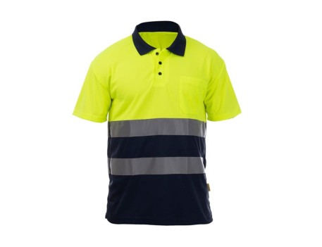 POLO ALTA VISIBILIDAD MANGA CORTA AMARILLO NAVY