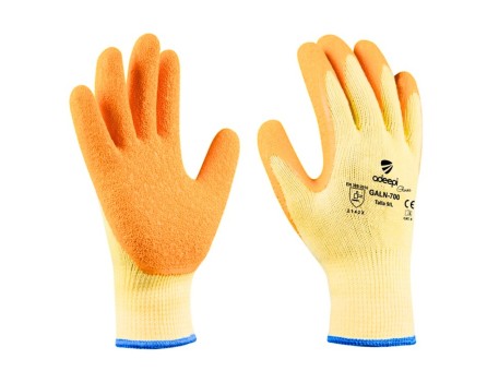 GUANTE LATEX RUGOSO 700 NARANJA