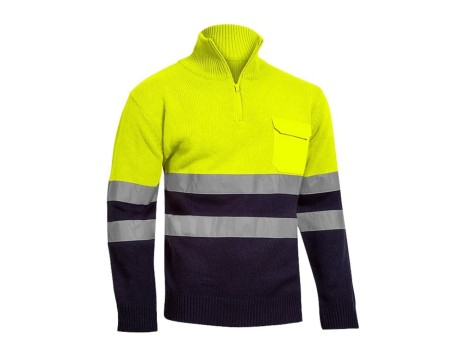 JERSEY ALTA VISIBILIDAD BICOLOR MEDIA CREMALLERA