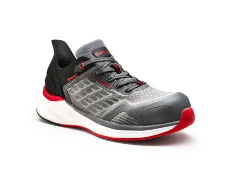 ZAPATO SERVAL NEGRO/GRIS/ROJO SEGURIDAD