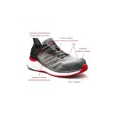 ZAPATO SERVAL NEGRO/GRIS/ROJO SEGURIDAD